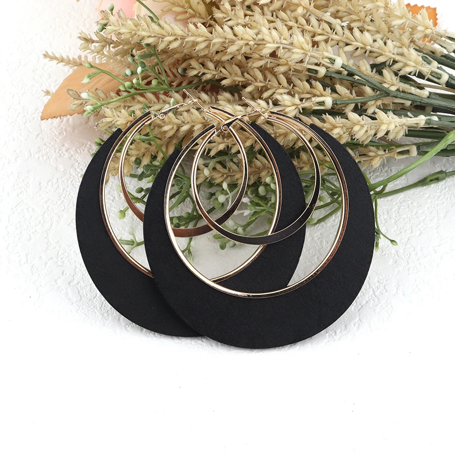 Earrings Vintage Boho style Wooden jewelry Fall/Winter earrings A lovely feminine gift