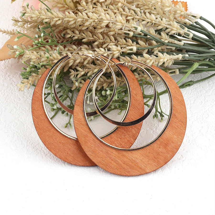 Earrings Vintage Boho style Wooden jewelry Fall/Winter earrings A lovely feminine gift