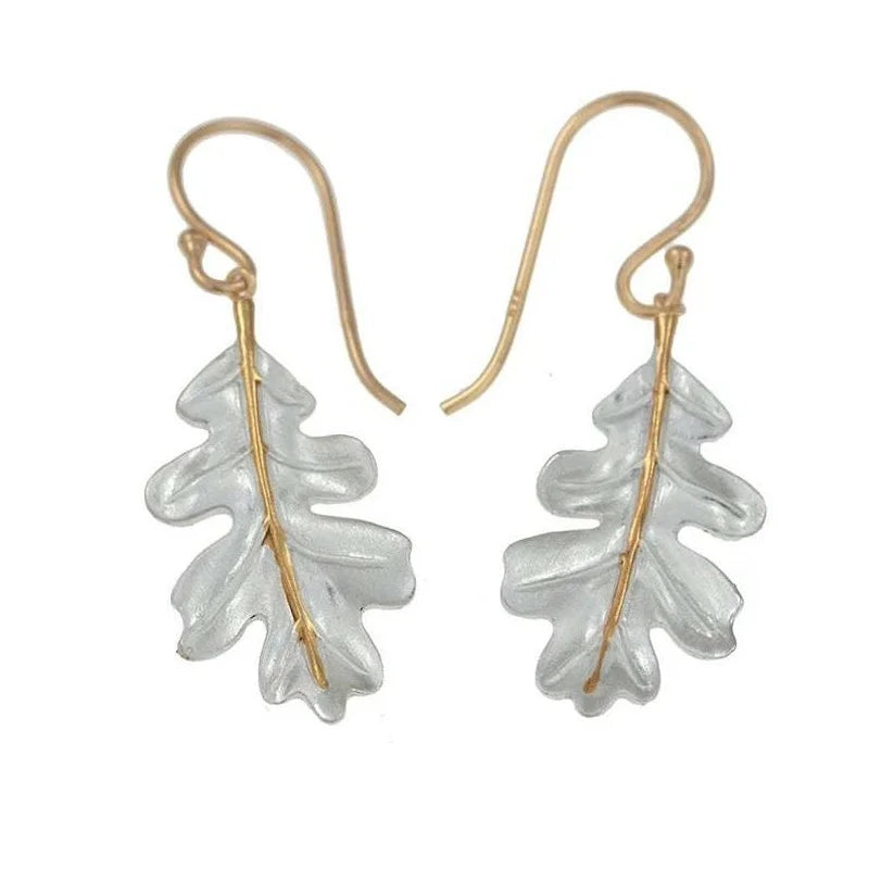 Gold Oak Leaf Hook Autumn Fall Jewelry for Women Boho Earrings