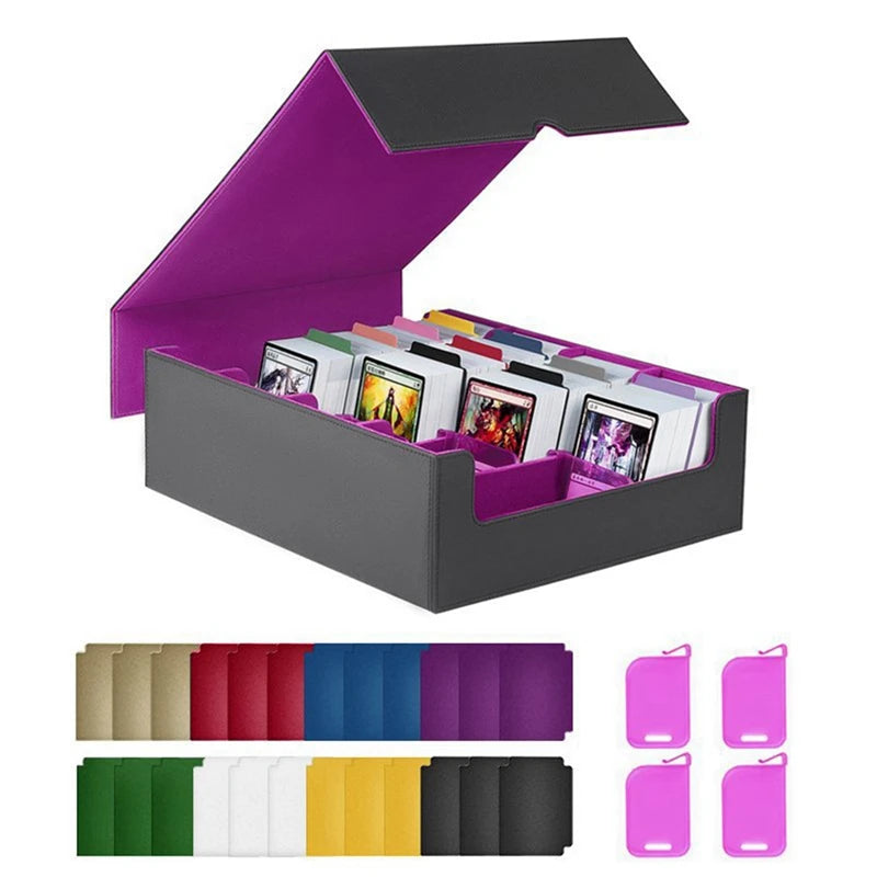 B49B-Upgrade Card Storage Box,TCG Deck Case,Fits 2400+ Single Sleeved Cards For MTG,Yugioh,TCG,Trading Cards Sport Cards