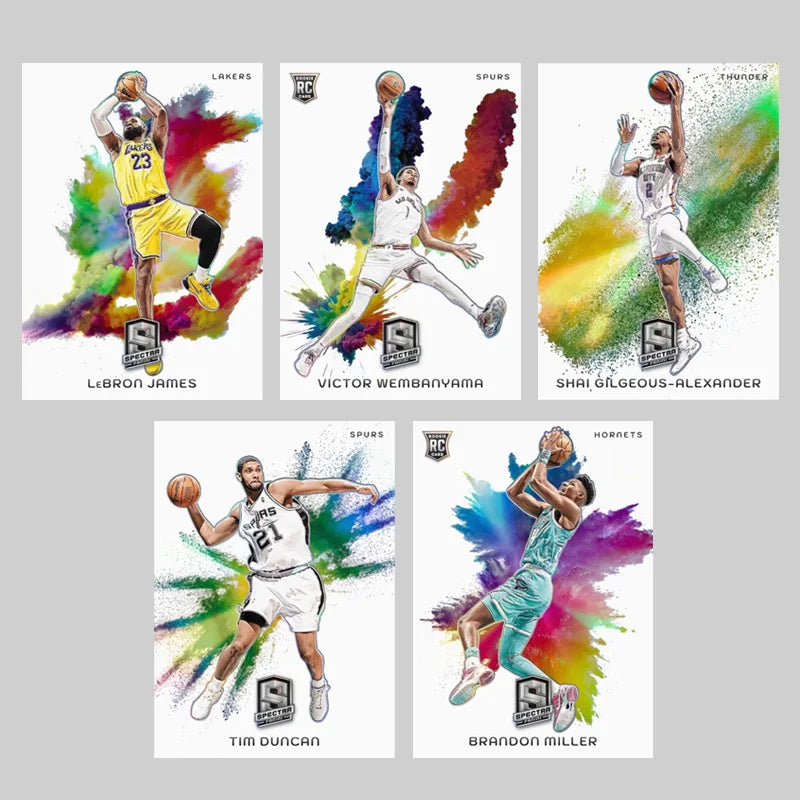 Panini 2024 Diy Homemade Best of The Nba Color Blast Wembanyama James Doncic Curry Basketball Star Trading Cards Gift Collection