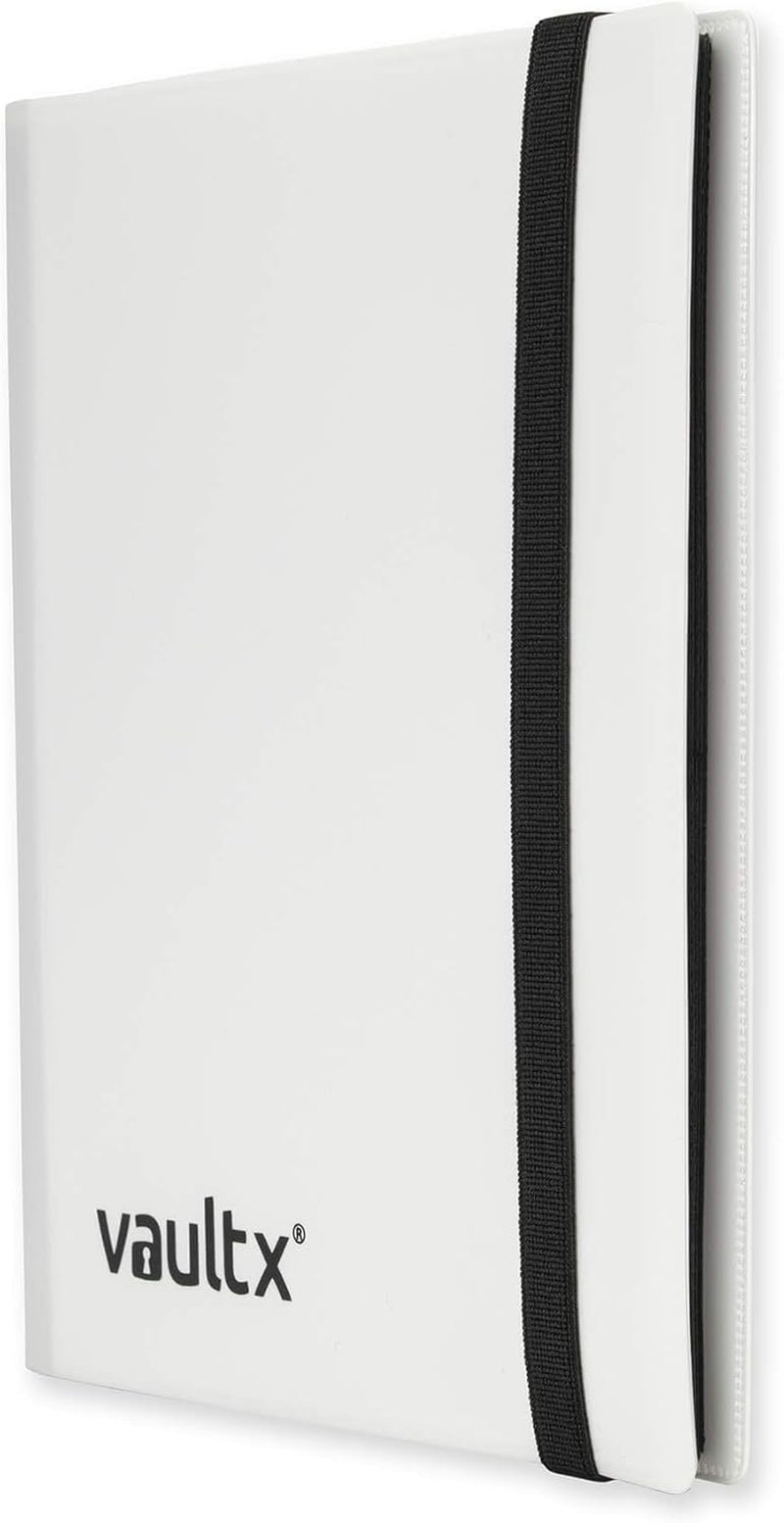 4 Pocket Trading Card Strap Binder, 160 Cards, Standard, 20 Side-Loading Pages, Folder for Collectible Card Games, Sports, TCG (White)