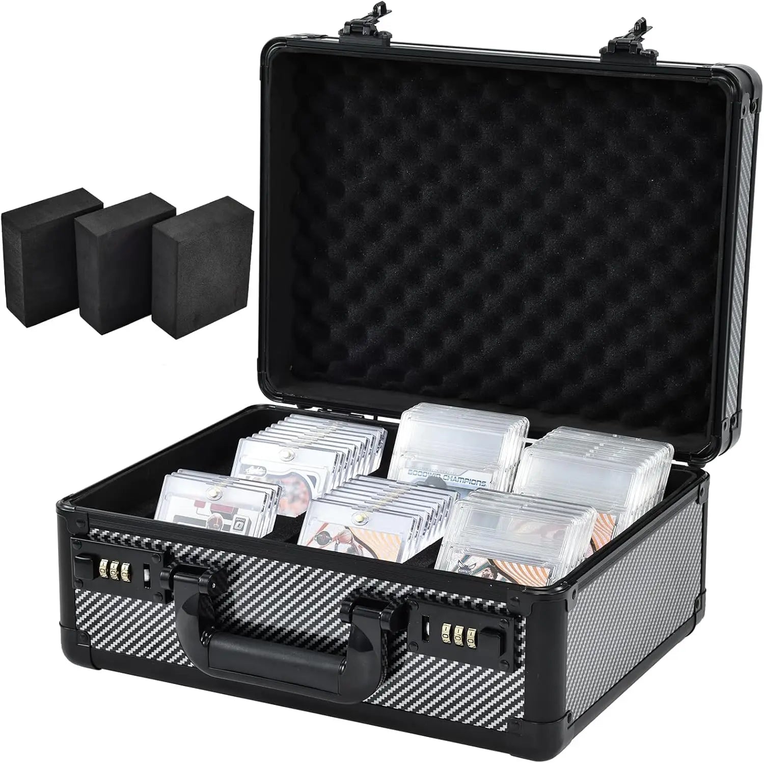99 PSA Graded Card Case, 3-Row Trading Card Storage Box, Toploader Holder Card Cases for Sports Cards, Slab Case Storage  Lock