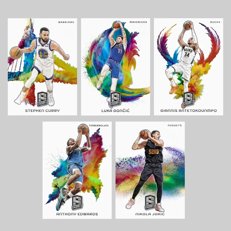 Panini 2024 Diy Homemade Best of The Nba Color Blast Wembanyama James Doncic Curry Basketball Star Trading Cards Gift Collection