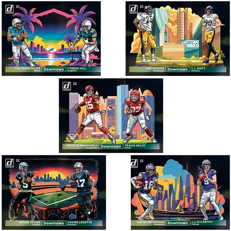 Panini 2024 Nfl Horizontal Downtown Black Joash Allen Tom Brady Justin Jefferson Diy Rugby Star Trading Cards Gift Collection