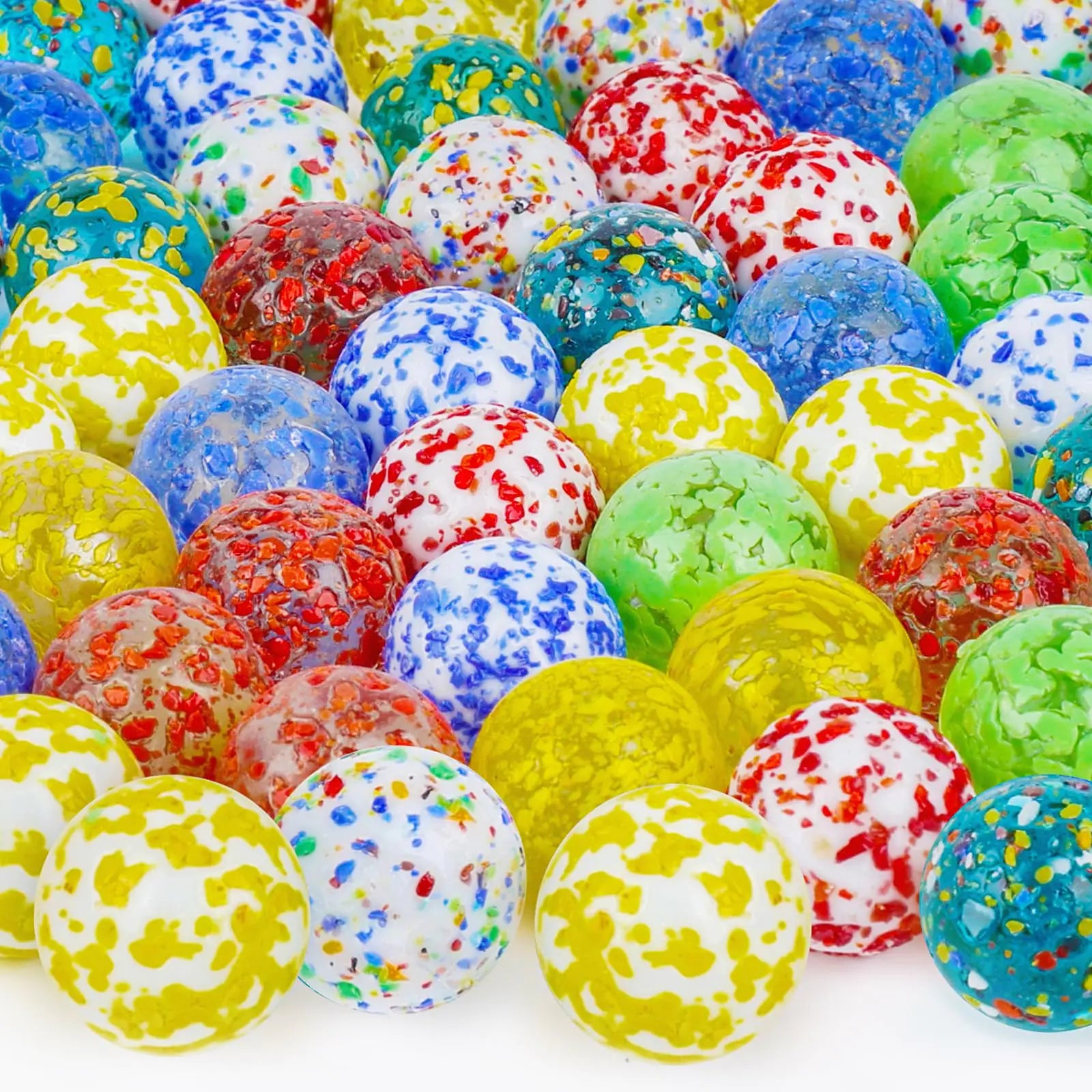 3 otters 60PCS Colorful Glass Marbles 5/8inch Glass Marbles Bulk Assorted Glass Marbles for Kids Marlbes Games Retro Toys Vase Fillers