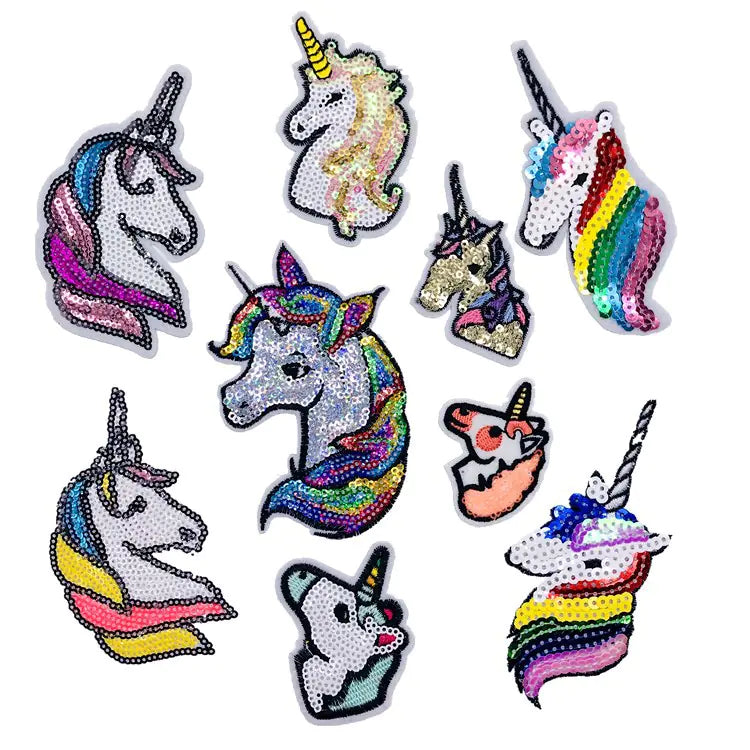 Unicorn Sequin Embroidered Fabric Patch for Kids