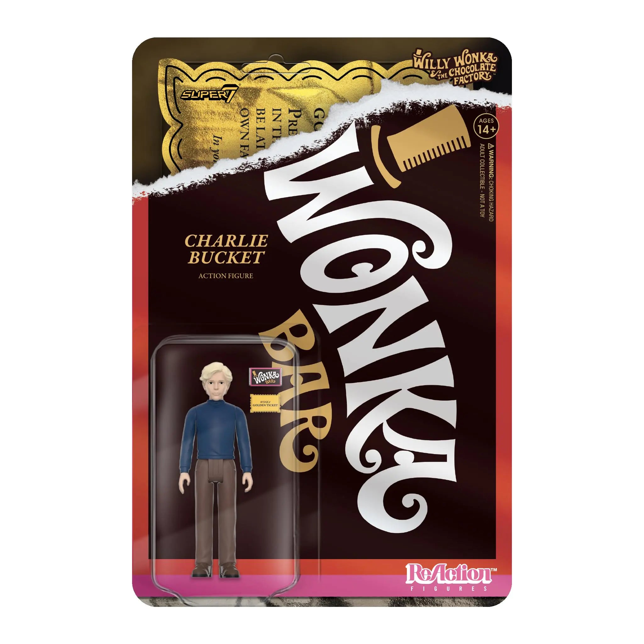 Super7 Willy Wonka and The Chocolate Factory Charlie Bucket - 3.75" Action Figure with Accessories Classic Movie Collectibles and Retro Toys