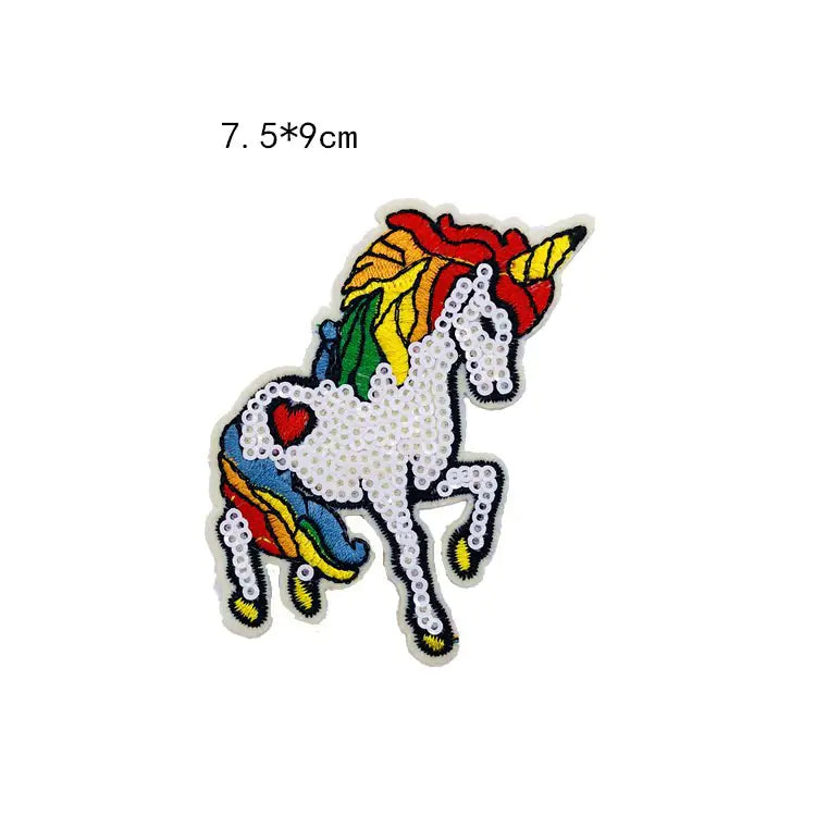Unicorn Sequin Embroidered Fabric Patch for Kids