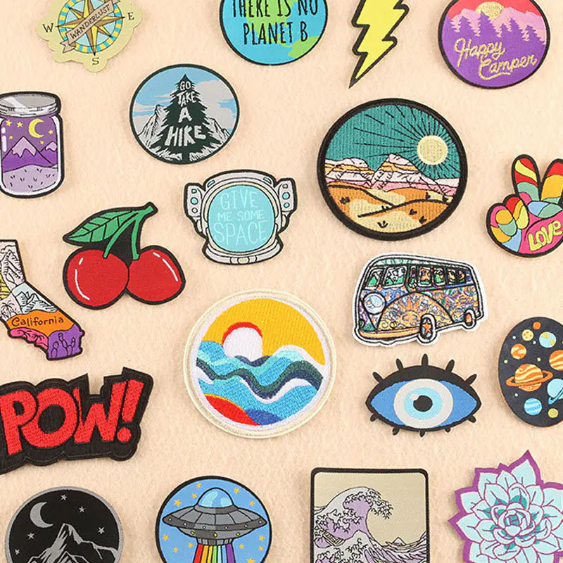 High-End Woven Cloth Embroidered Patch Stickers