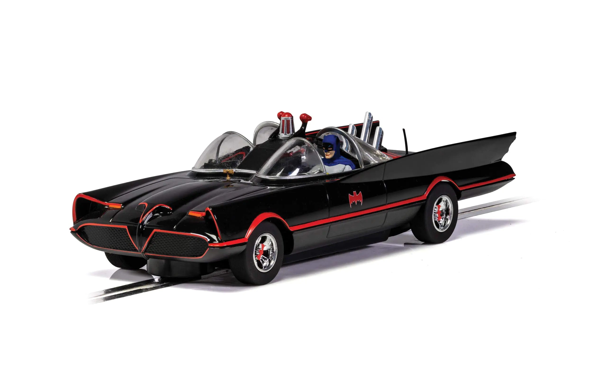 Scalextric Batmobile from 1960s Batman Television Series 1:32 Slot Race Car C4175 Black & Orange