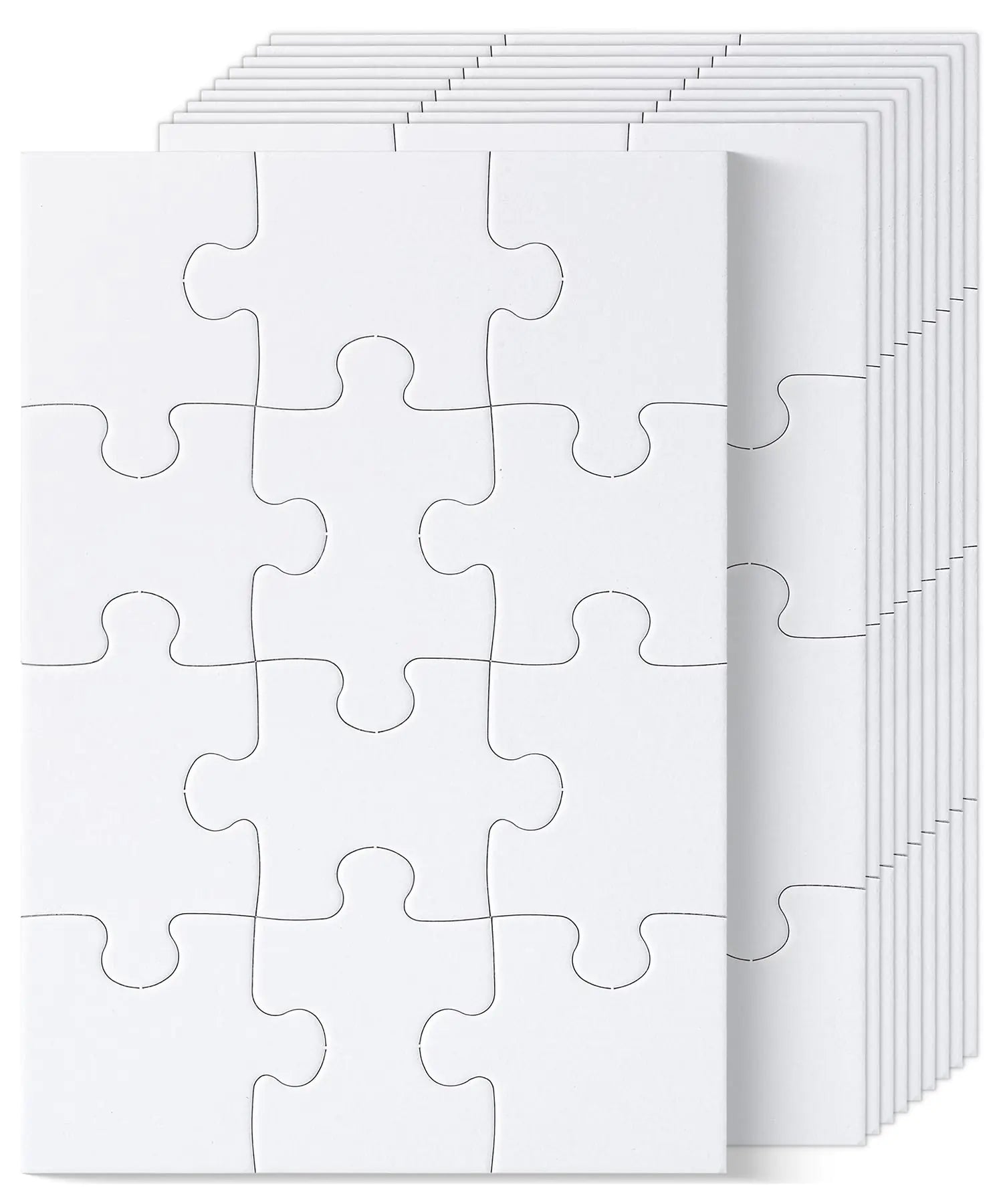 Mr. Pen- Blank Puzzle 10 Pack 12 Pieces/Pack 5.5" x 8.1" White Puzzle Blank Puzzles to Draw on All White Puzzle Blank Puzzle Pieces to Write on Blank Jigsaw Puzzle Pieces