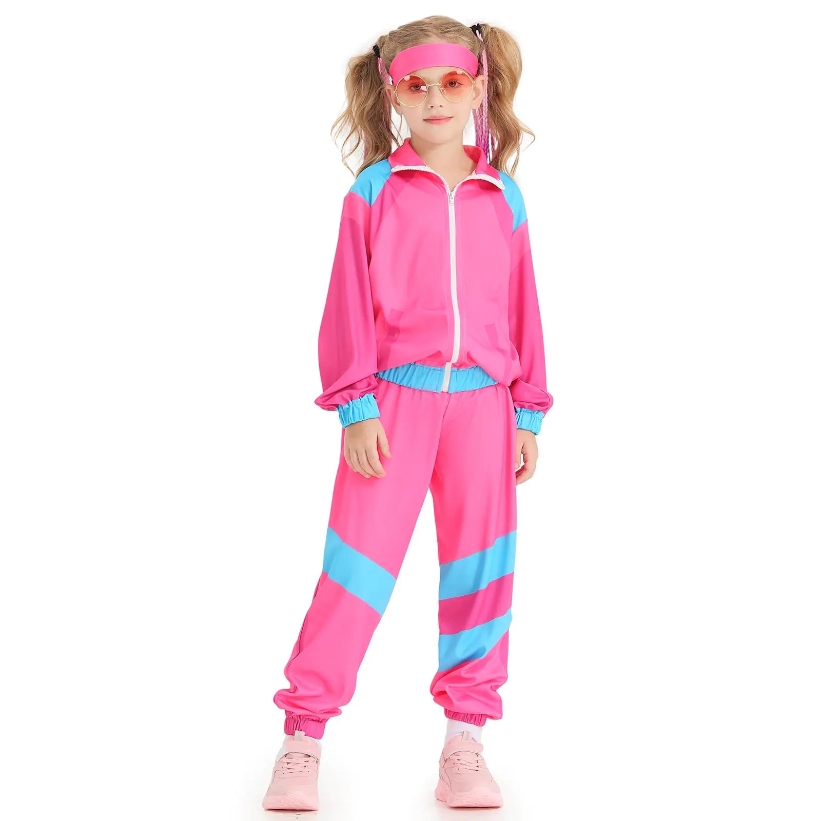 Sayhihi Boys Girls 80s Tracksuit Kids Hip Hop Costume Set Retro Street Dance Sportswear Outfit Kids 60s 70s Party Costume Modern Hip Hop Street Dance Clothing Set