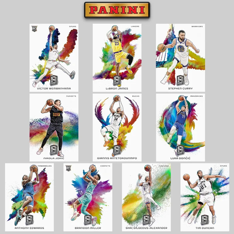 Panini 2024 Diy Homemade Best of The Nba Color Blast Wembanyama James Doncic Curry Basketball Star Trading Cards Gift Collection