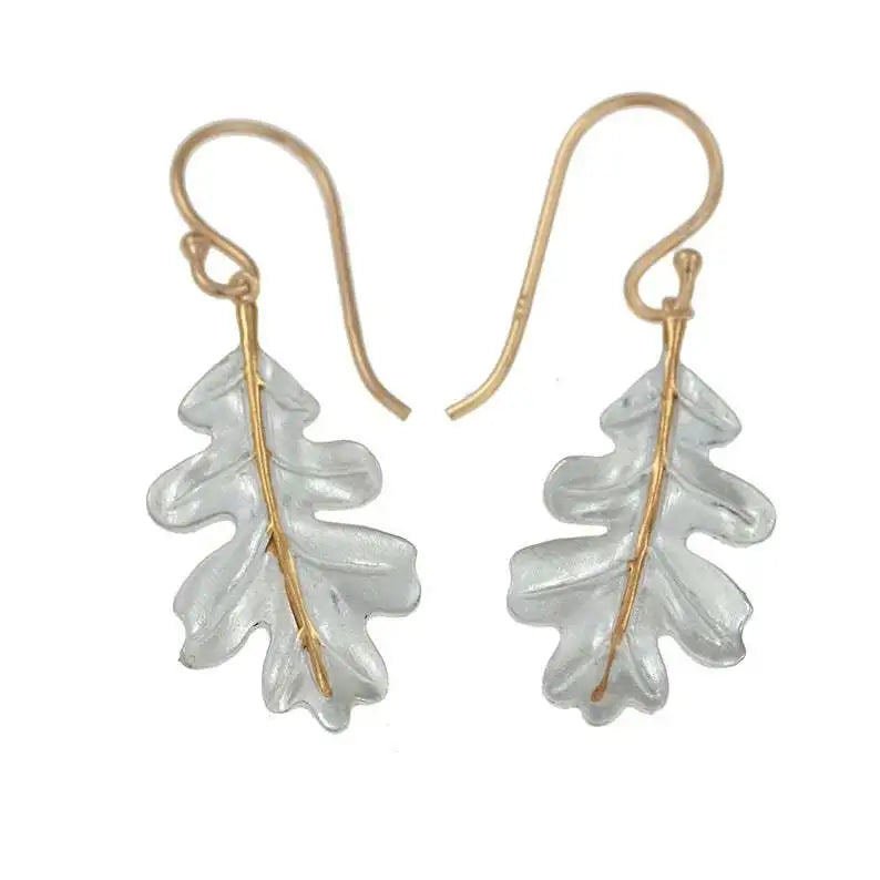 Gold Oak Leaf Hook Autumn Fall Jewelry for Women Boho Earrings