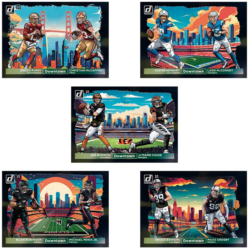 Panini 2024 Nfl Horizontal Downtown Black Joash Allen Tom Brady Justin Jefferson Diy Rugby Star Trading Cards Gift Collection