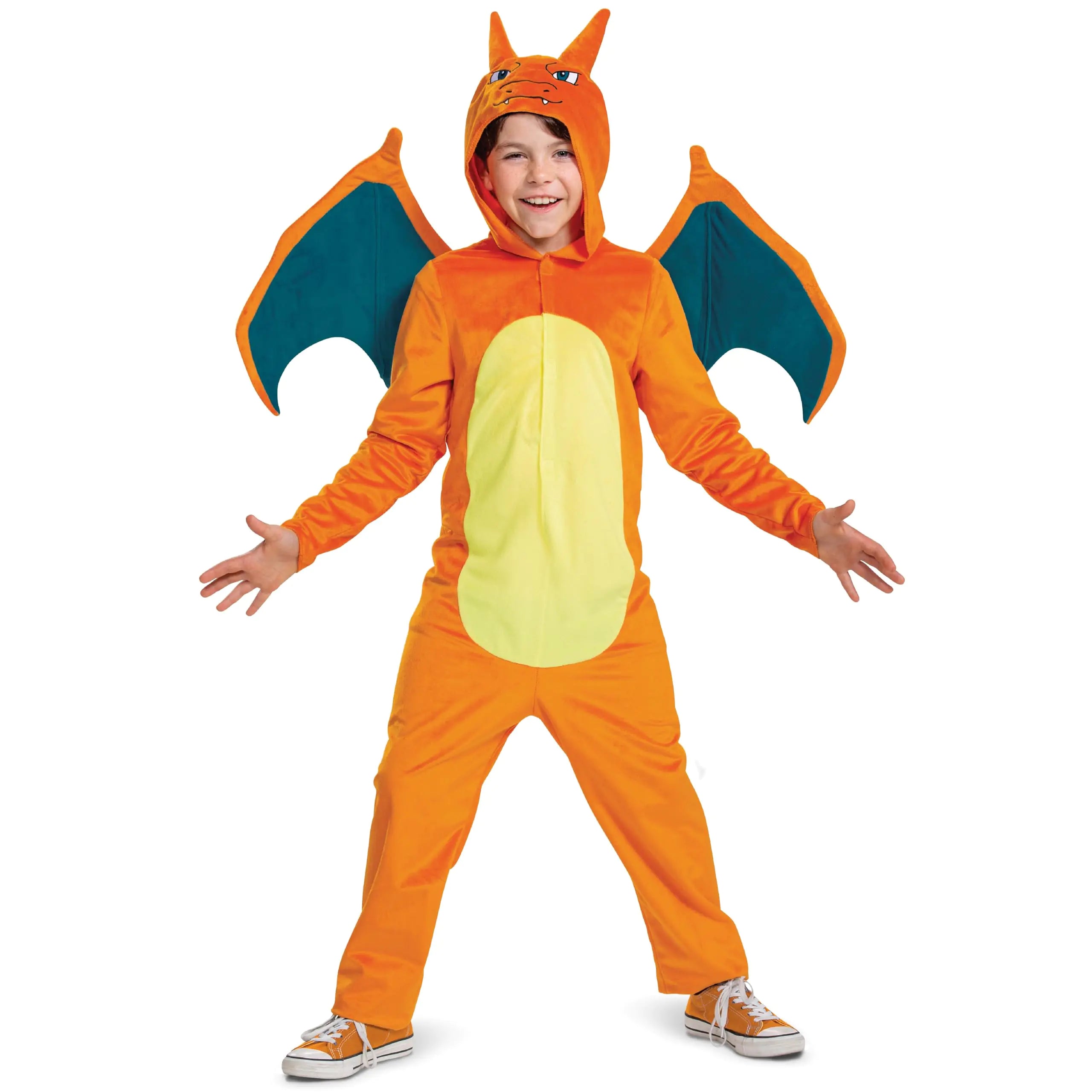 Disguise Charizard Costume for Kids Official Pokemon Costume Hooded Jumpsuit Child Size Large (10-12)
