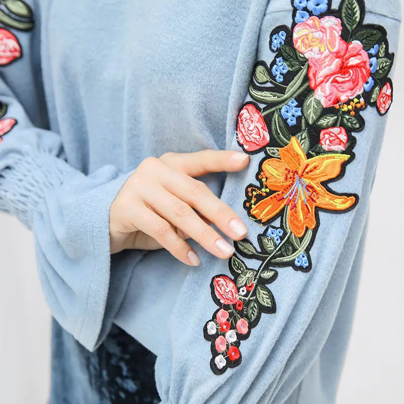 Rose Belt Adhesive Applique Embroidery Patch Stickers