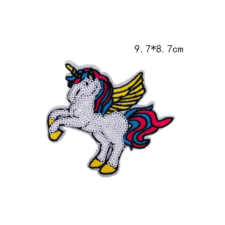 Unicorn Sequin Embroidered Fabric Patch for Kids