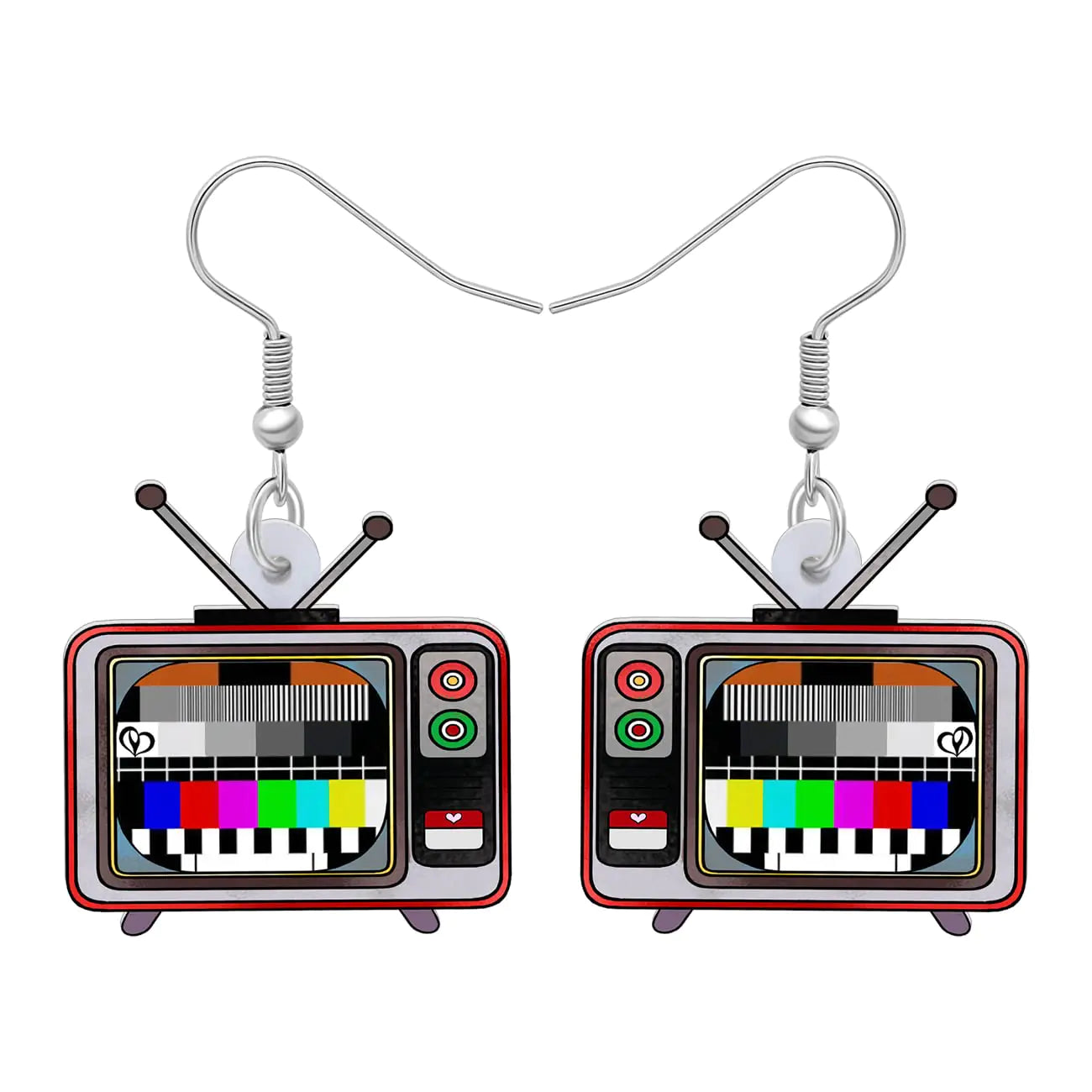 BAMAY Vintage Cassette Tape Earrings Dangle Retro Phonograph Television Jewelry Nostalgia 90s 80s Accessories for Women (Television Earrings)