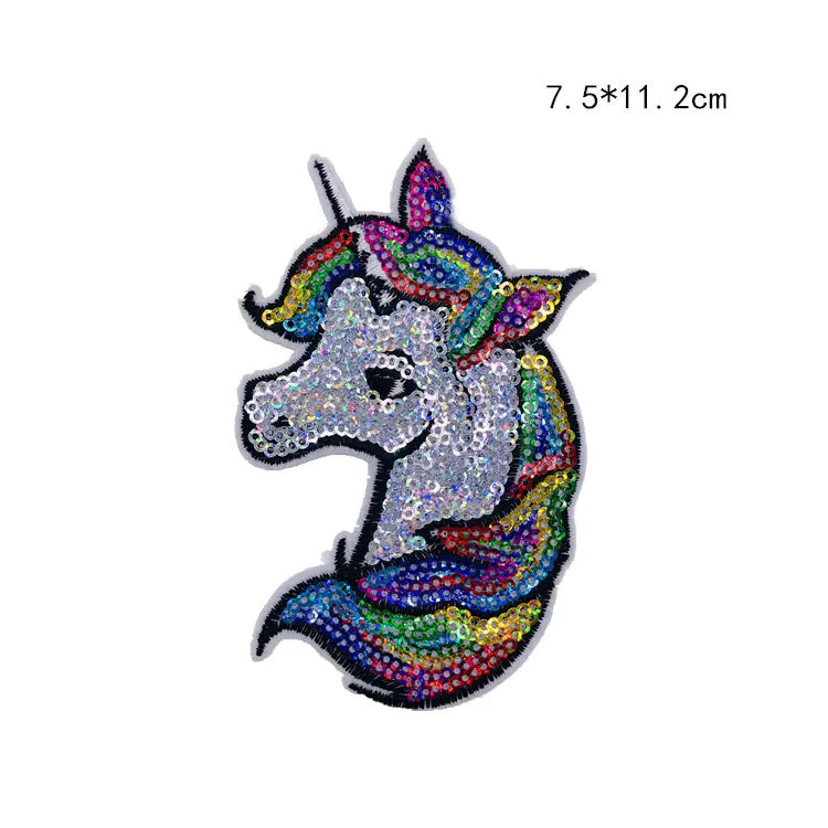 Unicorn Sequin Embroidered Fabric Patch for Kids
