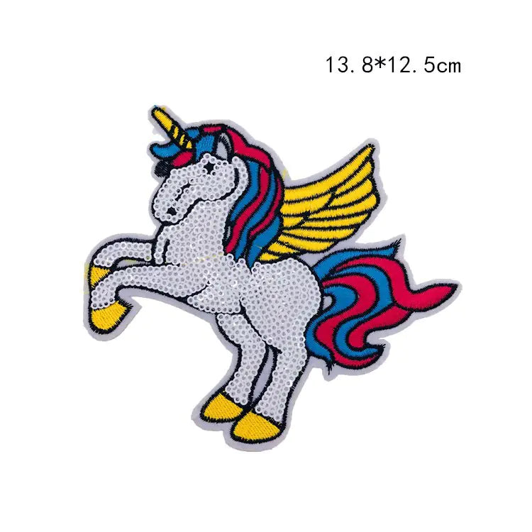 Unicorn Sequin Embroidered Fabric Patch for Kids